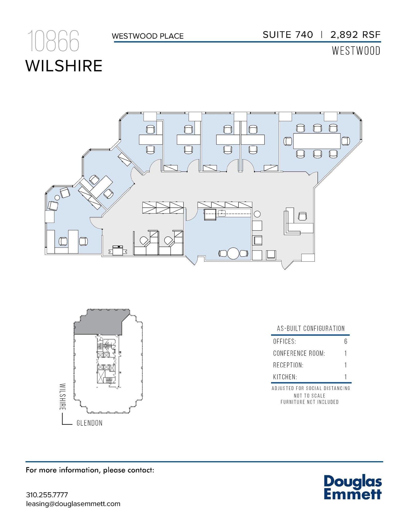 10866 Wilshire Blvd, Los Angeles, CA à louer Plan d’étage– Image 1 sur 1