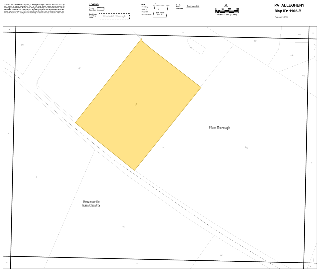 951 Old Frankstown Rd, Pittsburgh, PA à vendre Plan cadastral– Image 1 sur 2