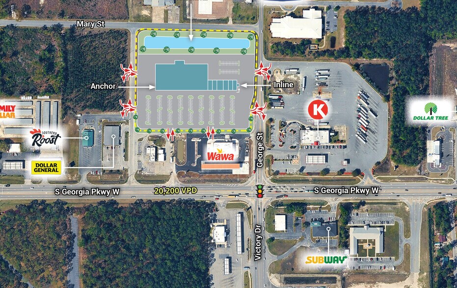 South Georgia Pky, Waycross, GA à louer - Plan de site – Image 3 sur 4