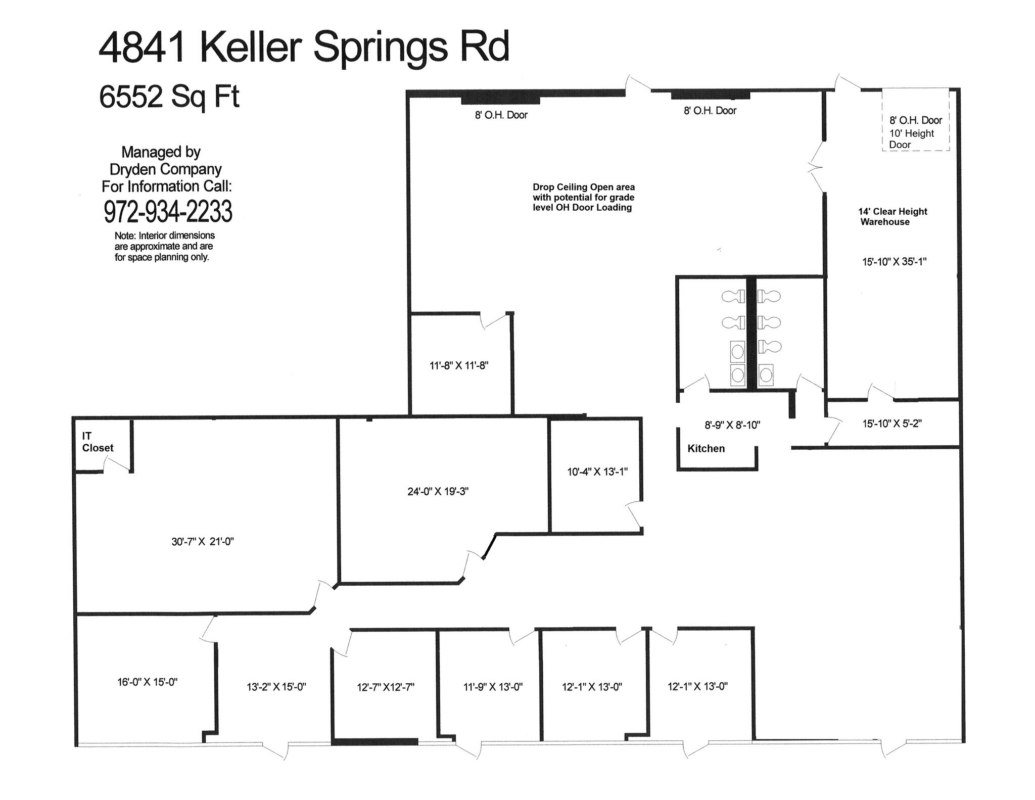4801-4849 Keller Springs Rd, Addison, TX à louer Plan d’étage– Image 1 sur 1