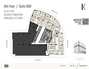 901 K St NW, Washington, DC à louer Plan d’étage– Image 1 sur 2