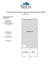 1725 Monrovia Ave, Costa Mesa, CA à louer Plan d’étage– Image 1 sur 1