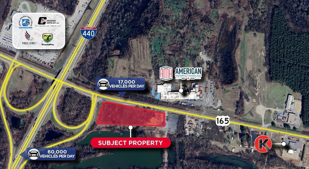 I-1440 & Hwy 165, North Little Rock, AR à vendre - Aérien – Image 1 sur 2