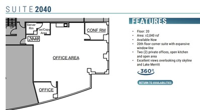 1111 Broadway, Oakland, CA à louer Plan d’étage– Image 1 sur 1