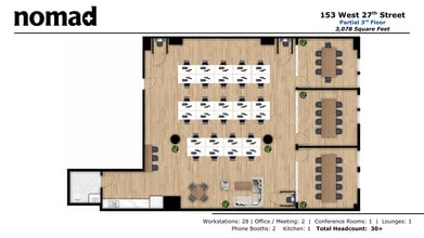 153 W 27th St, New York, NY à louer Plan d’étage– Image 1 sur 7