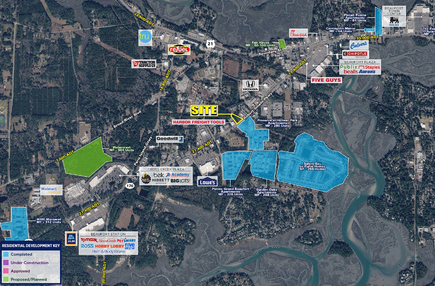 136 Robert Smalls Pkwy, Beaufort, SC à louer Aérien– Image 1 sur 7