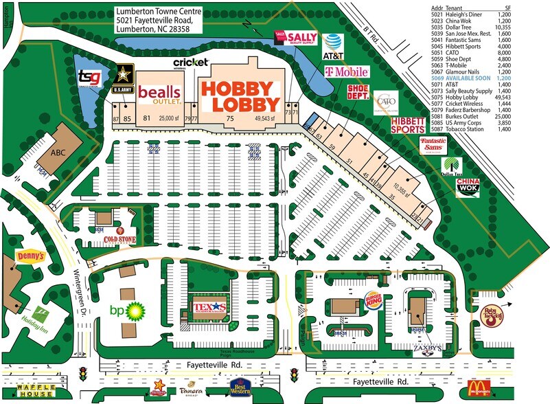 5075 Fayetteville Rd, Lumberton, NC à louer - Plan de site – Image 2 sur 13