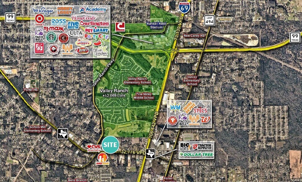 Valley Ranch Pkwy and FM 1314 Rd., Porter, TX à vendre - Aérien – Image 2 sur 2