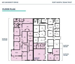 601 University Dr, Fort Worth, TX à louer Plan d’étage– Image 1 sur 1
