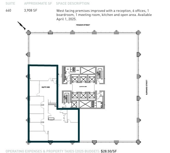 505 Burrard St, Vancouver, BC à louer Plan d’étage– Image 1 sur 1