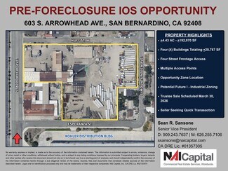 Plus de détails pour 603 S Arrowhead Ave, San Bernardino, CA - Industriel/Logistique à vendre