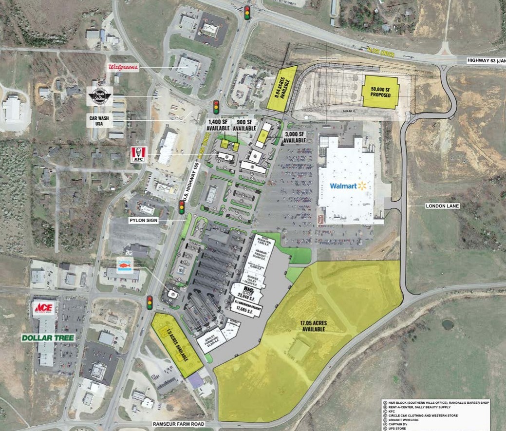 1301-1425 Southern Hills Ctr, West Plains, MO à louer Plan de site– Image 1 sur 1