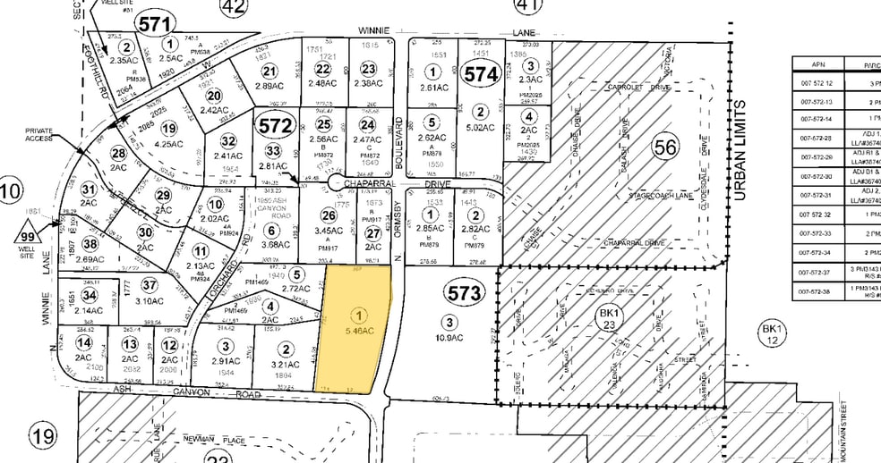 1690 Ash Canyon Rd, Carson City, NV à vendre - Plan cadastral – Image 1 sur 1