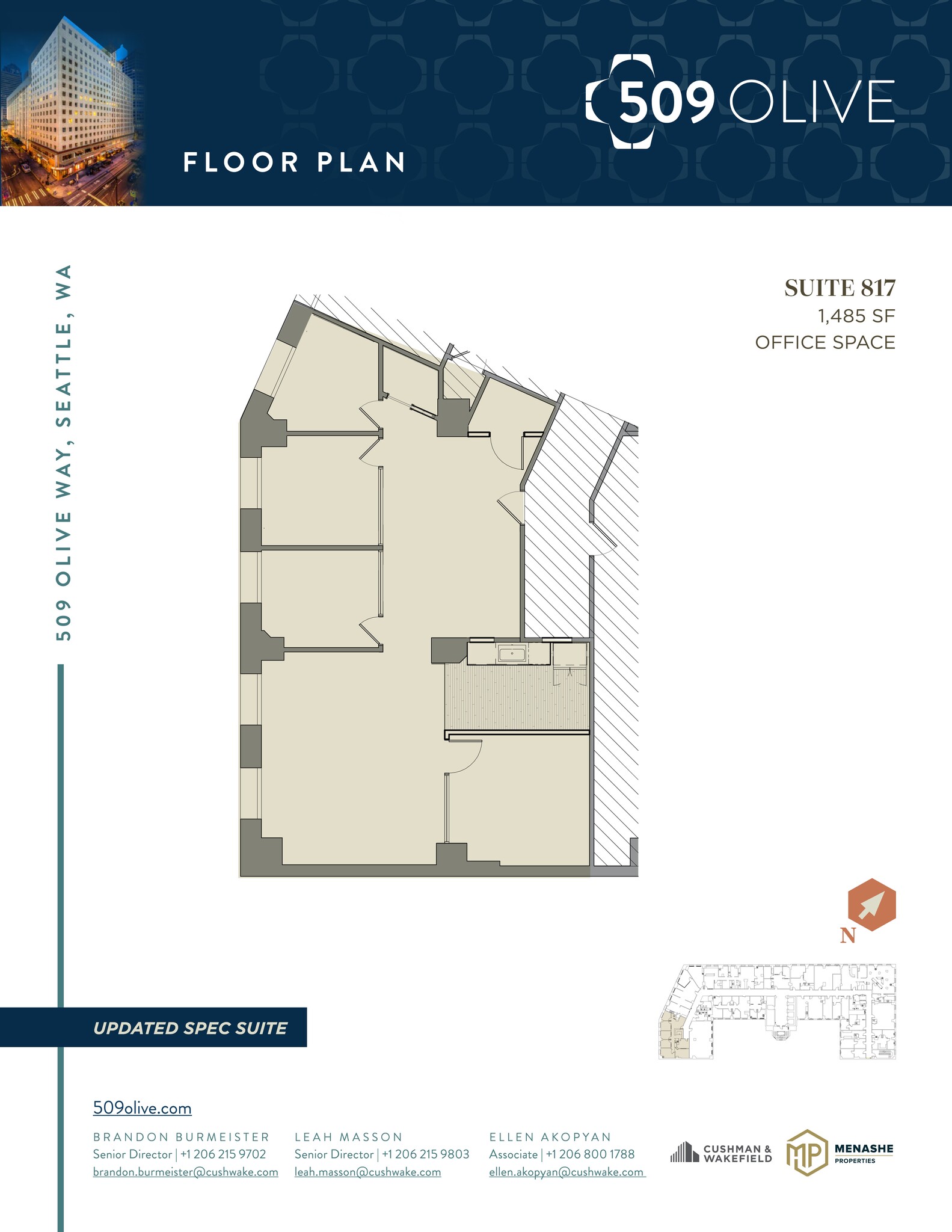 509 Olive Way, Seattle, WA à louer Plan de site– Image 1 sur 1