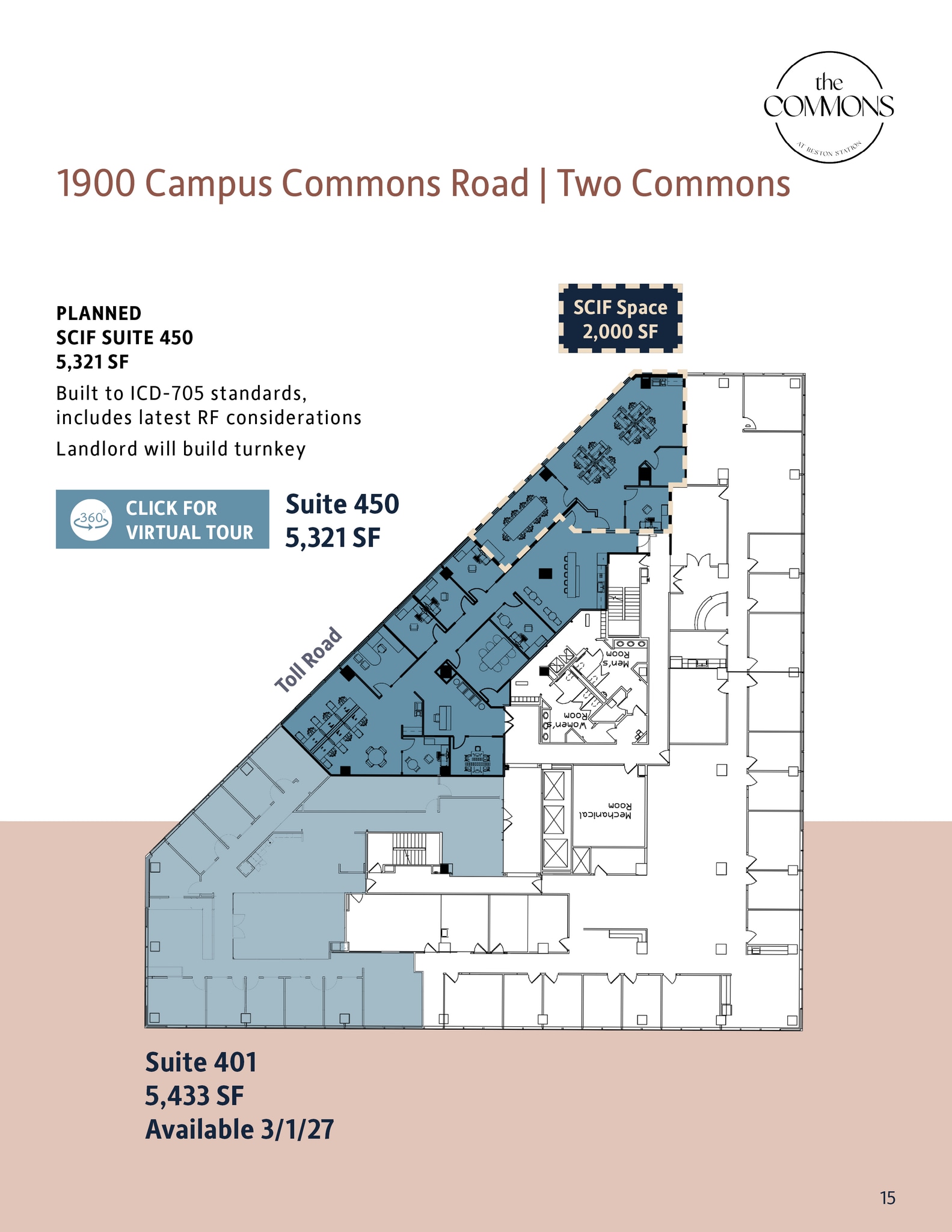 1900 Campus Commons Dr, Reston, VA à louer Plan d’étage– Image 1 sur 1