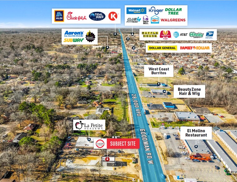 2555 W Goodman Rd, Horn Lake, MS à vendre - Aérien – Image 3 sur 3