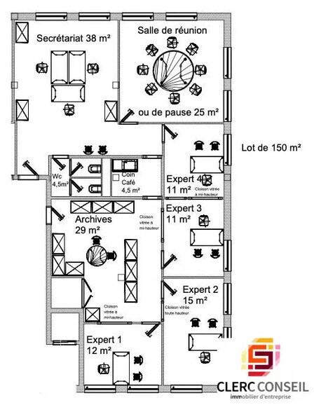 Bureau dans Bihorel à louer - Plan d’étage – Image 2 sur 12