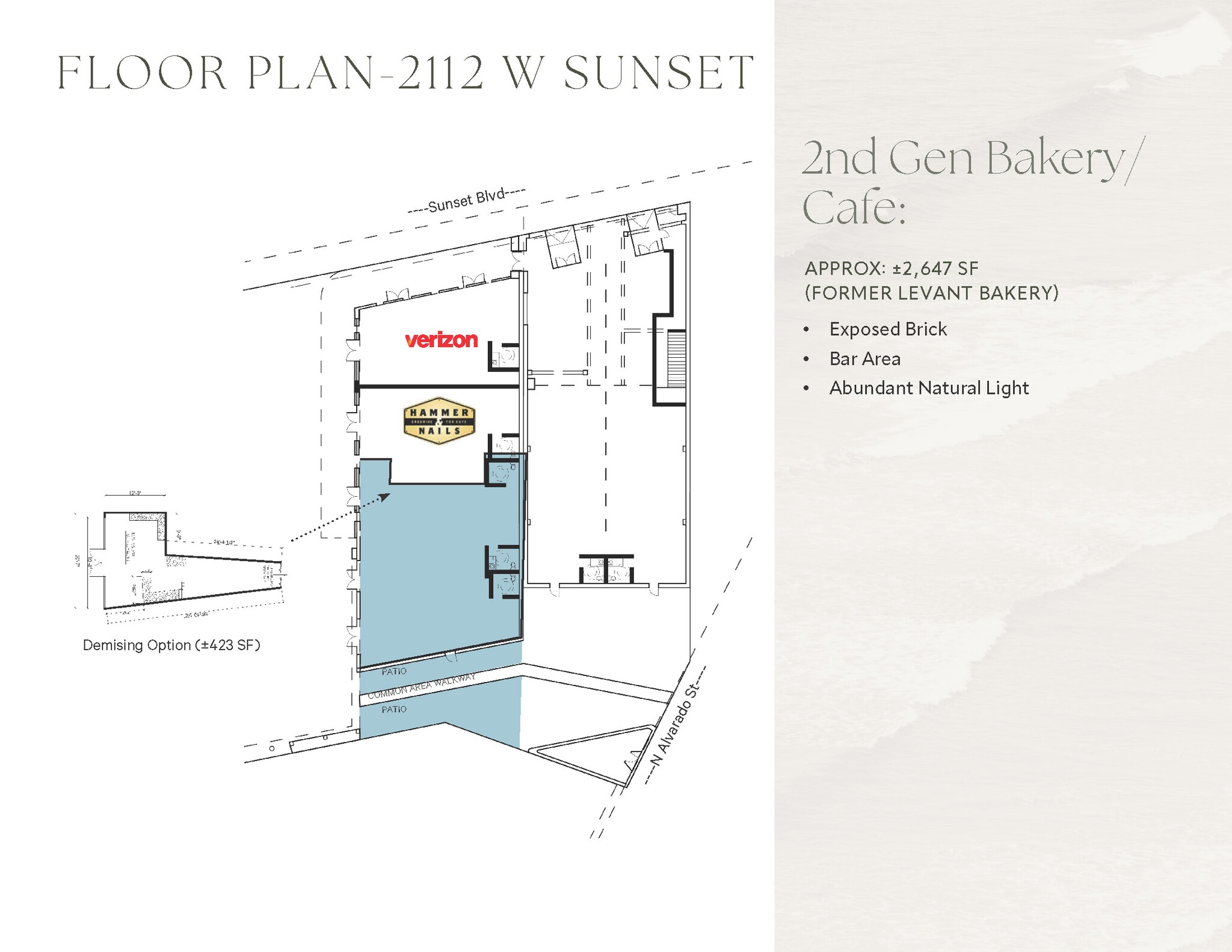 2110 W Sunset Blvd, Los Angeles, CA à louer Plan d’étage– Image 1 sur 8