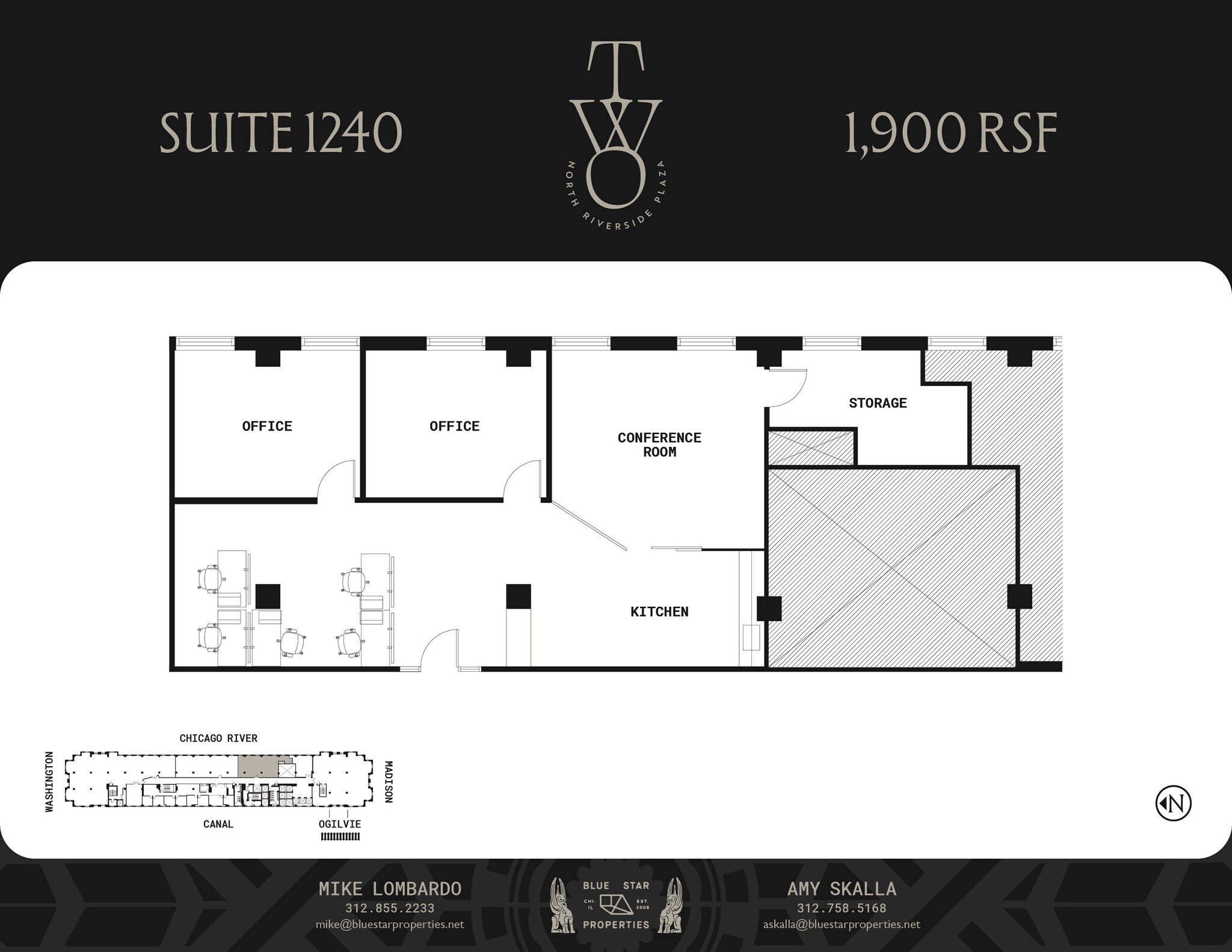 2 N Riverside Plz, Chicago, IL à louer Plan d’étage– Image 1 sur 1