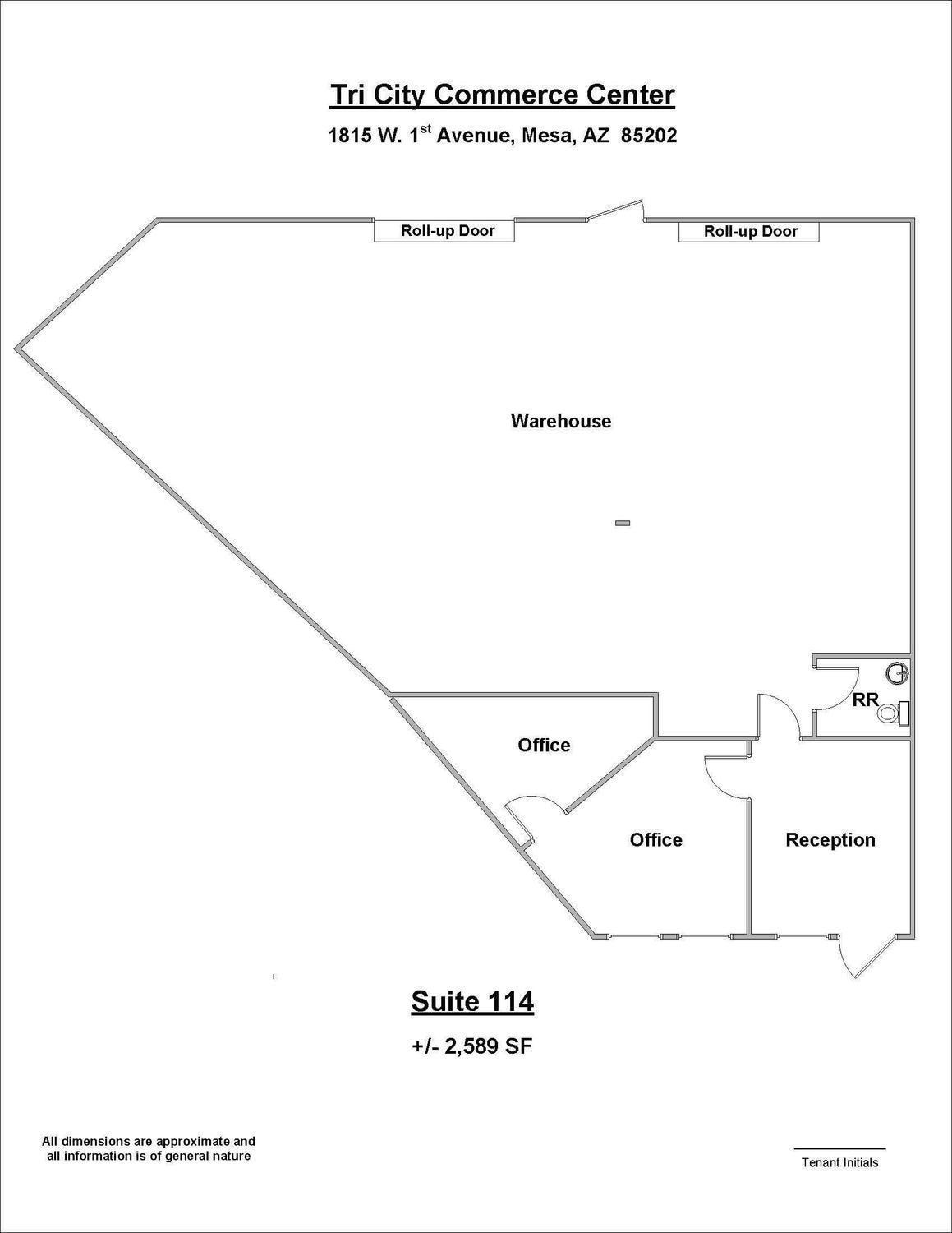 1815 W 1st Ave, Mesa, AZ à louer Plan d’étage– Image 1 sur 1