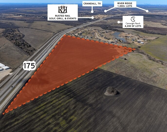 Hwy 175, Crandall, TX à vendre - Aérien – Image 2 sur 3