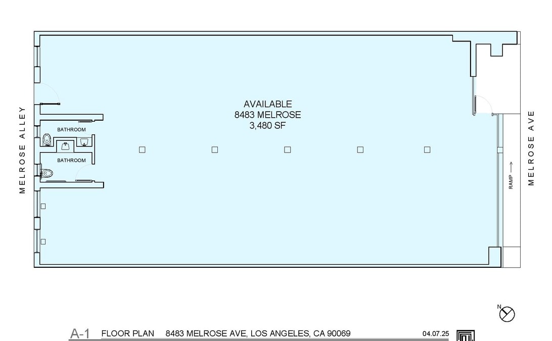 8483 Melrose Ave, West Hollywood, CA à louer Plan d’étage– Image 1 sur 5