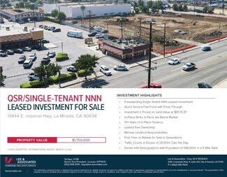 Plus de détails pour 13844 Imperial Hwy, La Mirada, CA - Local commercial à vendre