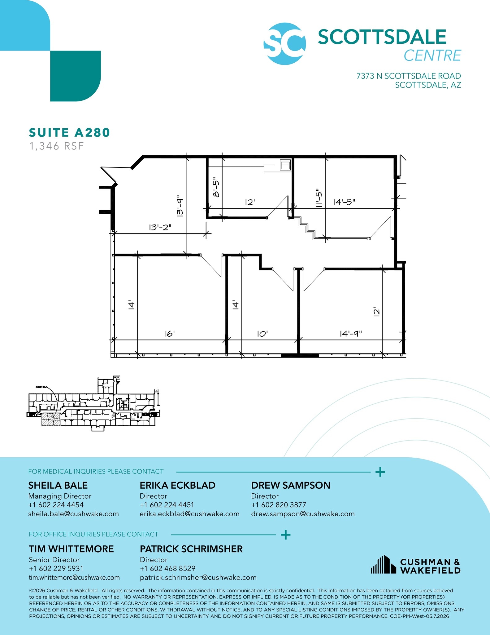 7373 N Scottsdale Rd, Scottsdale, AZ à louer Plan d’étage– Image 1 sur 1