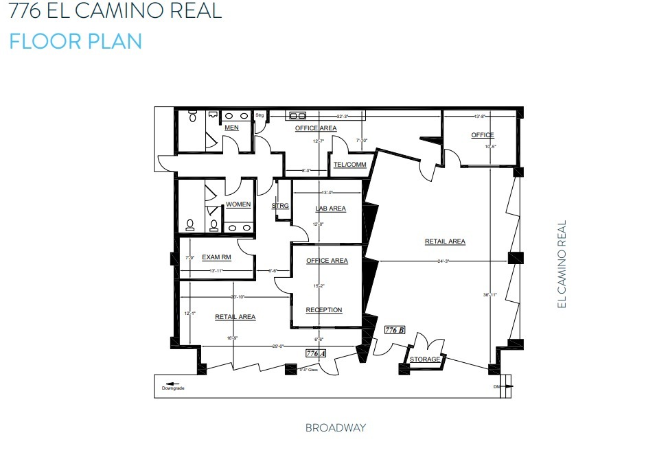 776 El Camino Real, Redwood City, CA à louer Plan d’étage– Image 1 sur 1