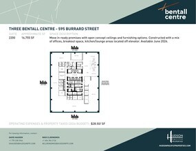 595 Burrard St, Vancouver, BC à louer Plan d’étage– Image 1 sur 1