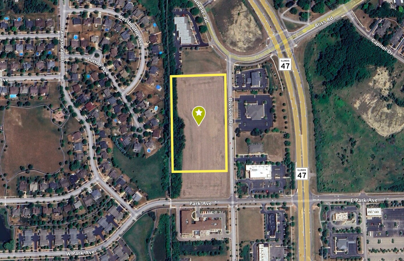 6.5± AC, Sugar Grove, IL à vendre Aérien– Image 1 sur 3