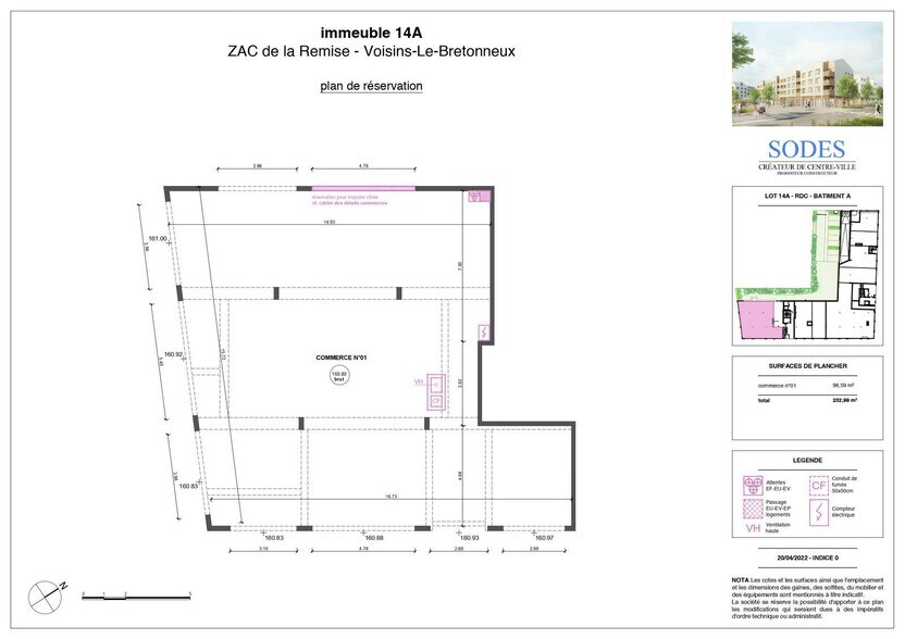 Local commercial dans VOISINS-LE-BRETONNEUX à louer - Plan d’étage – Image 2 sur 3