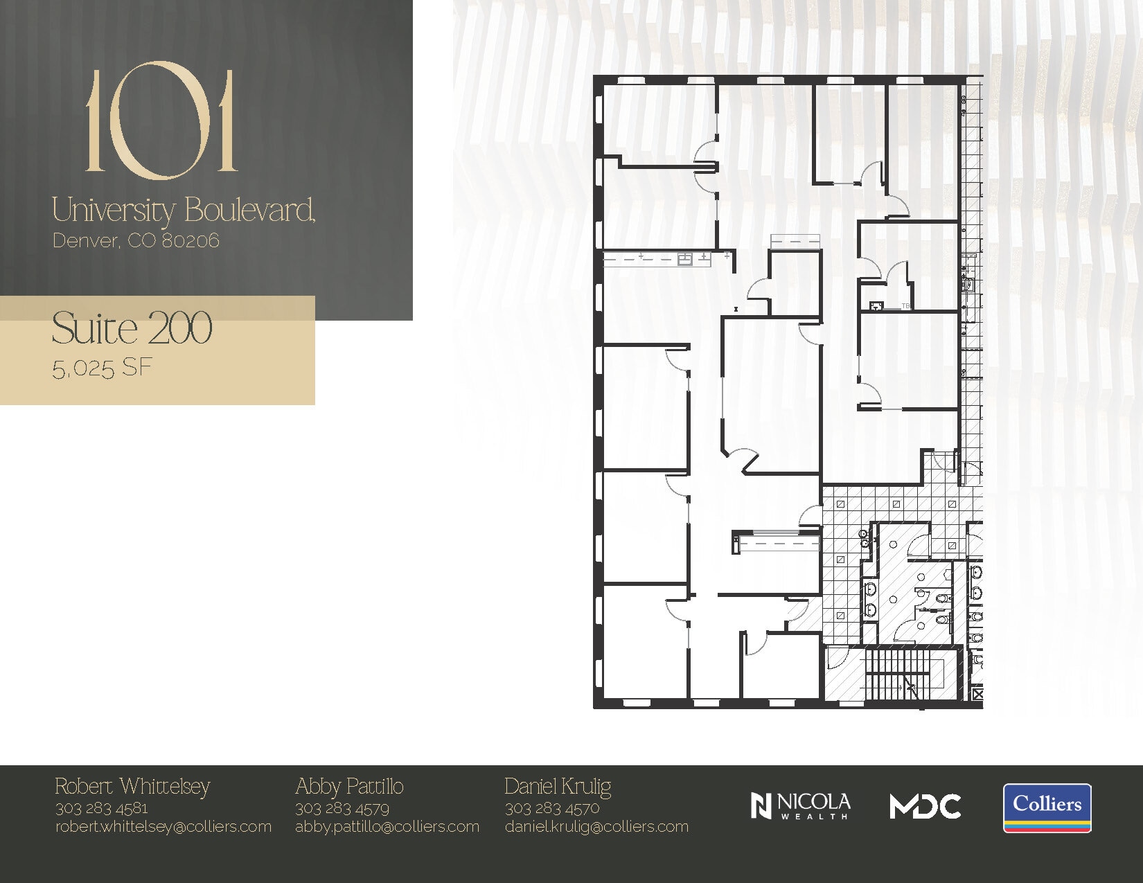 101 University Blvd, Denver, CO à louer Plan d’étage– Image 1 sur 2
