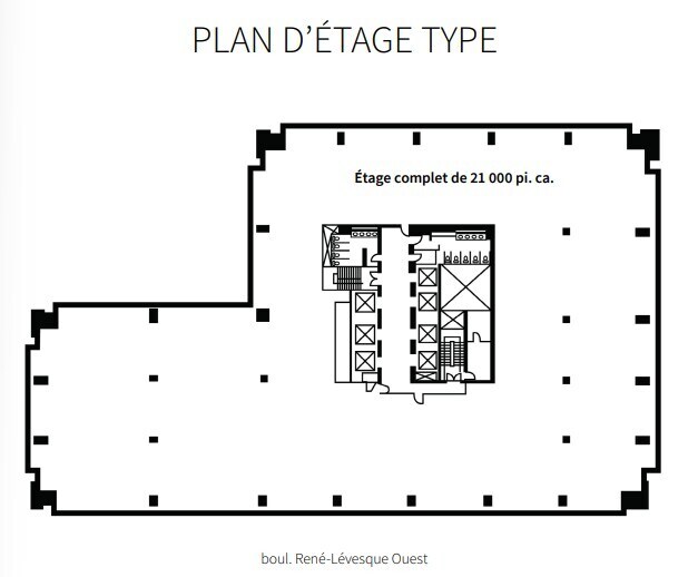 800 Boul René-Lévesque O, Montréal, QC à louer Plan d’étage type– Image 1 sur 1