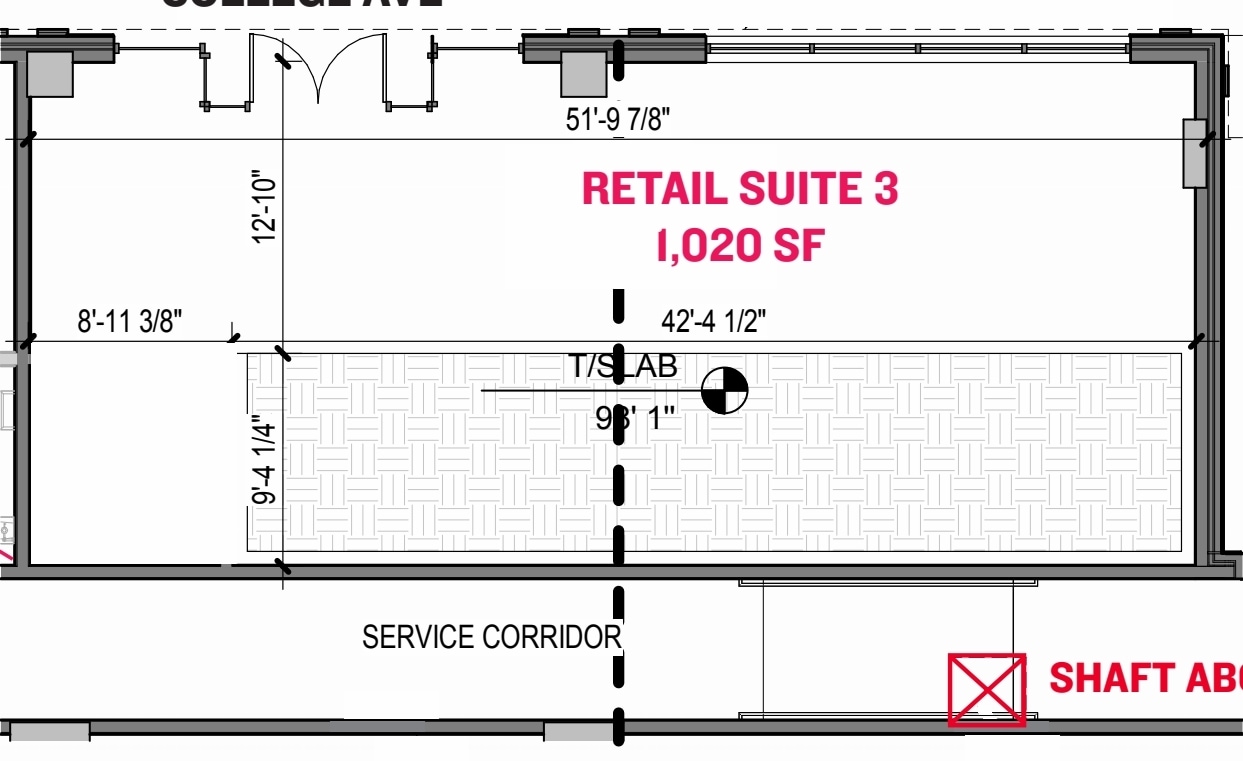 313 College Ave, College Station, TX à louer Plan d’étage– Image 1 sur 1