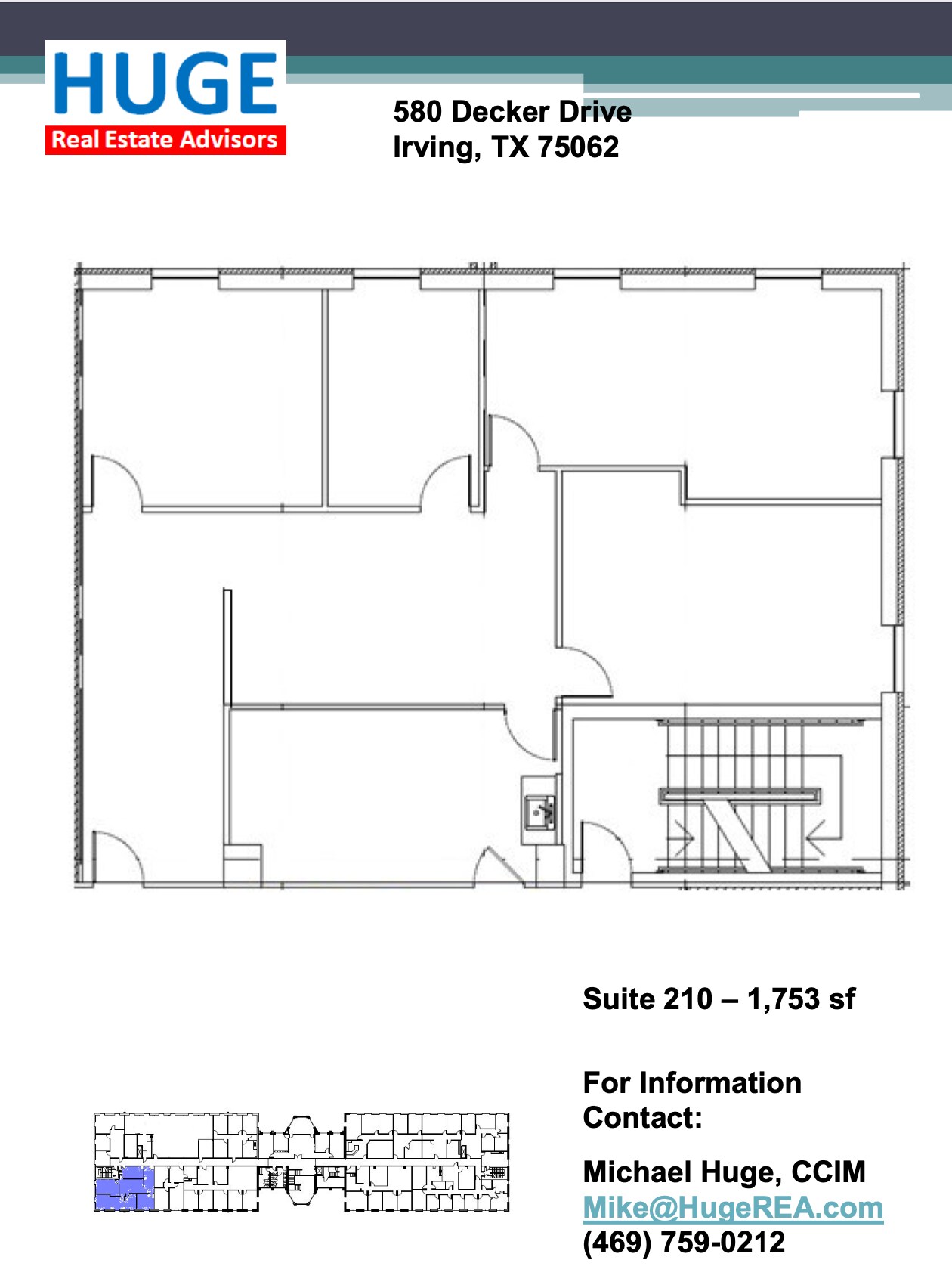 580 Decker Dr, Irving, TX à louer Plan d’étage– Image 1 sur 1