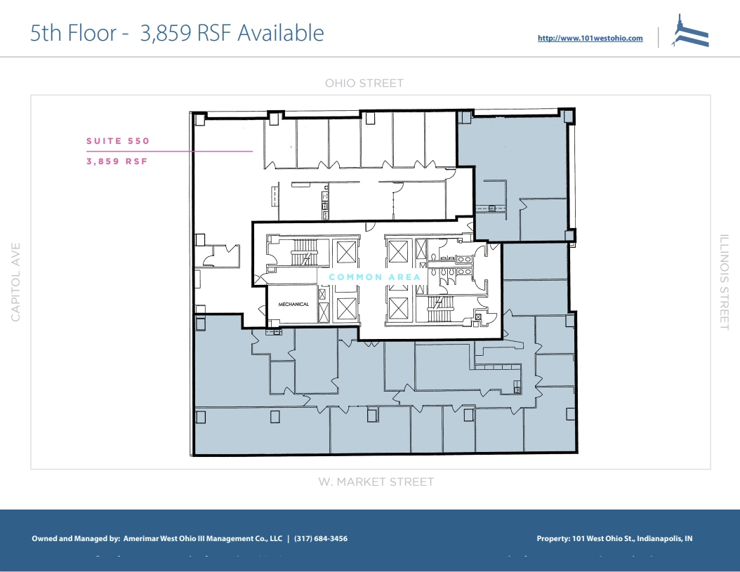 101 W Ohio St, Indianapolis, IN à louer Plan d’étage– Image 1 sur 1