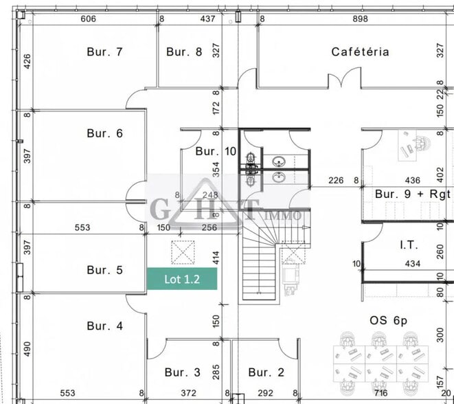 Bureau dans Villeneuve-la-Garenne à louer - Plan d’étage – Image 3 sur 3