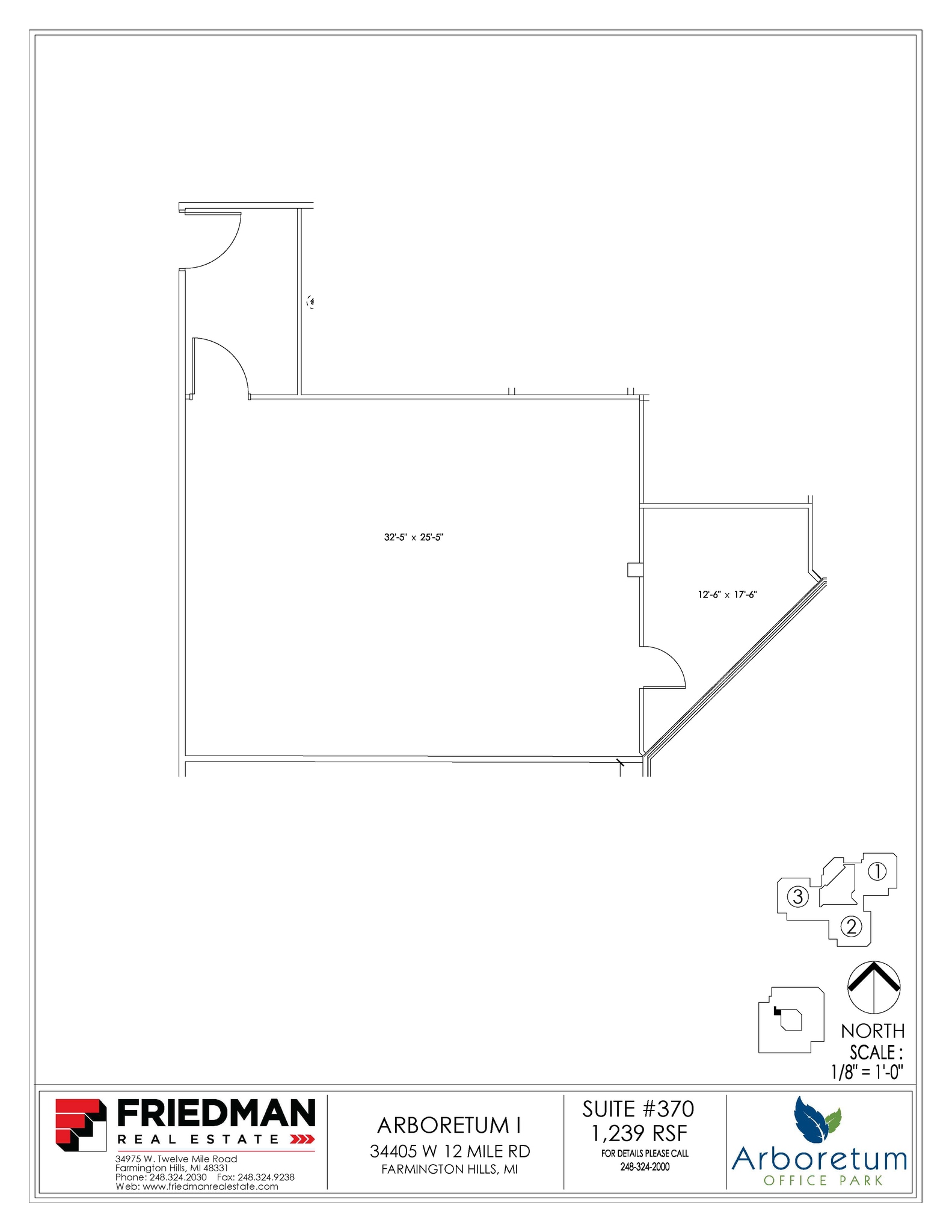 34505 W 12 Mile Rd, Farmington Hills, MI à louer Plan d’étage– Image 1 sur 2