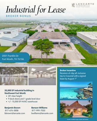 Plus de détails pour 2051 Franklin Dr, Fort Worth, TX - Industriel/Logistique à vendre