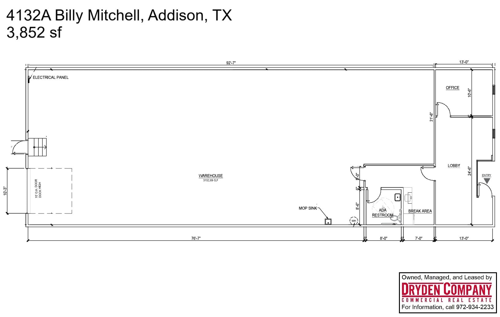 4124-4140 Billy Mitchell, Addison, TX à louer Plan d’étage– Image 1 sur 2