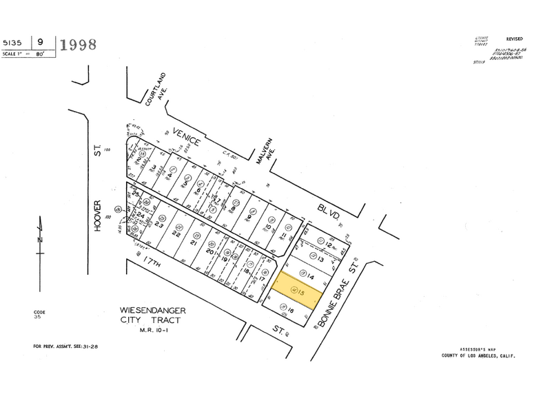 1617 S Bonnie Brae St, Los Angeles, CA à vendre - Plan cadastral – Image 2 sur 2