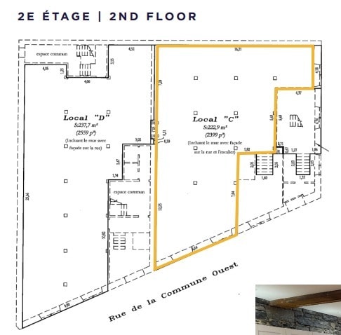 739 Rue de la Commune O, Montréal, QC à louer Plan d’étage– Image 1 sur 1