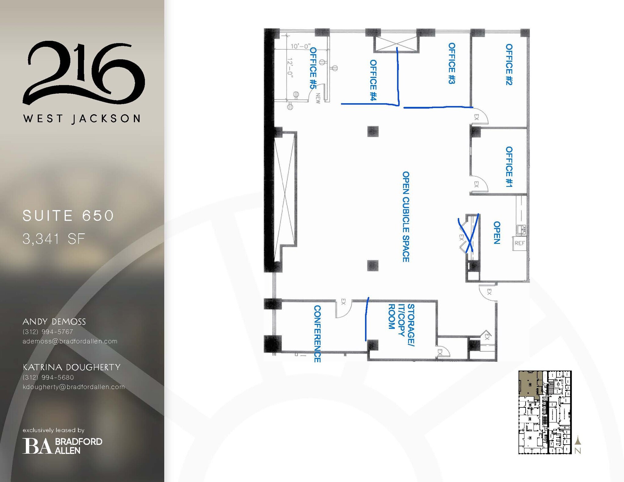 216 W Jackson Blvd, Chicago, IL à louer Plan d’étage– Image 1 sur 2