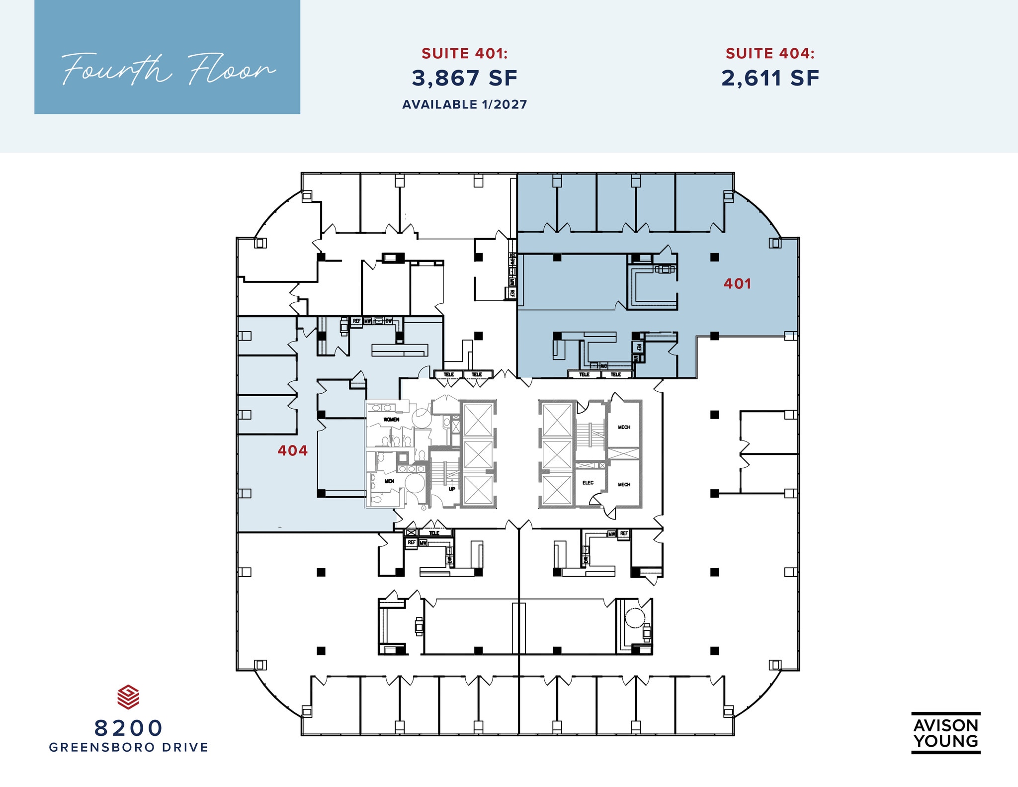 8180-8200 Greensboro Dr, McLean, VA à louer Plan d’étage– Image 1 sur 1