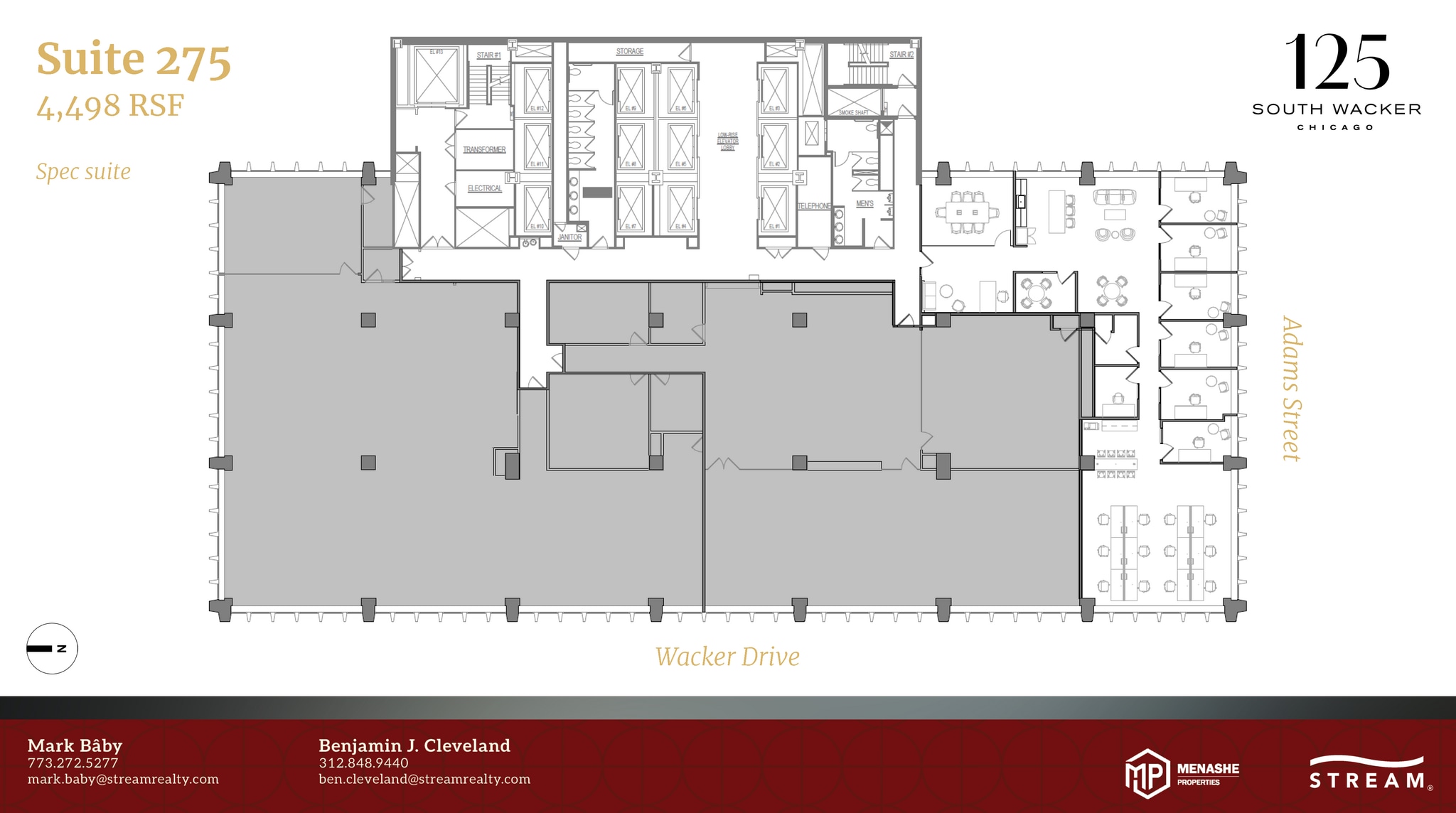 125 S Wacker Dr, Chicago, IL à louer Plan d’étage– Image 1 sur 1