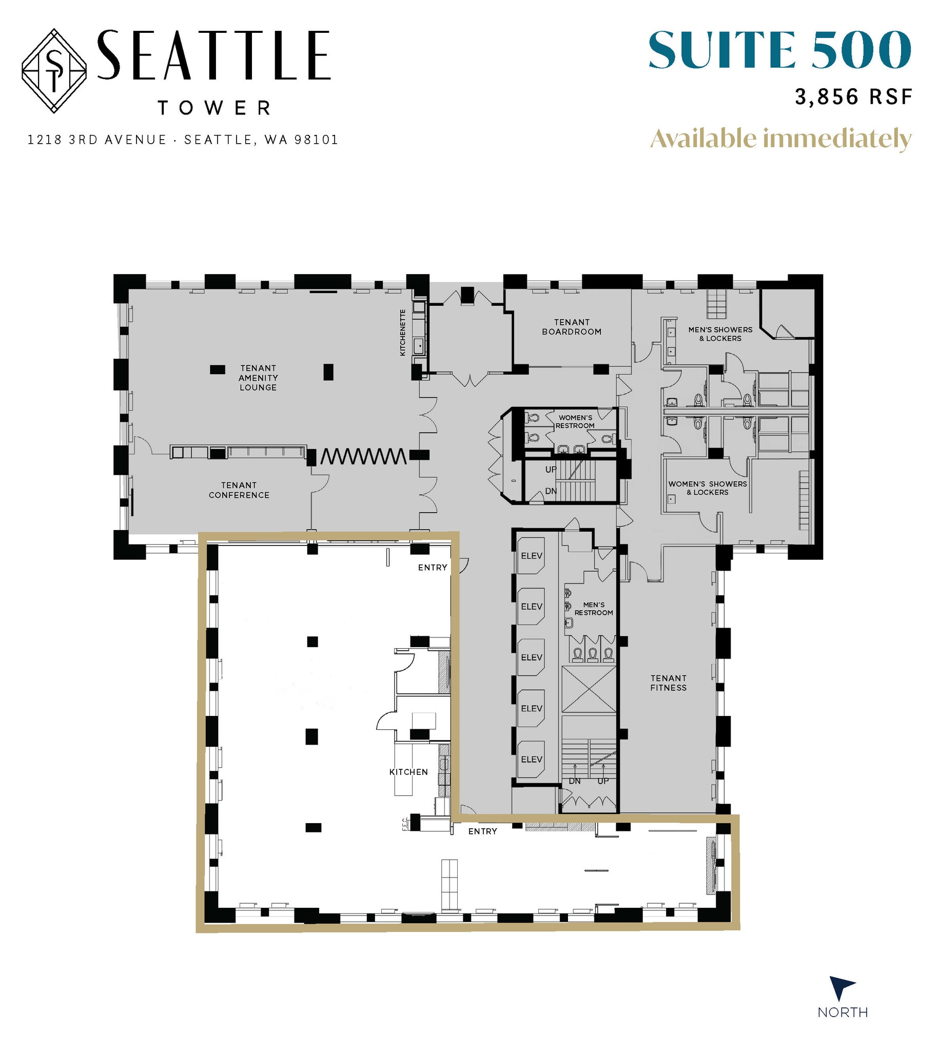1218 3rd Ave, Seattle, WA à louer Plan d’étage– Image 1 sur 5