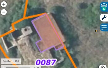 Caux, HER - Vue aérienne vue de carte