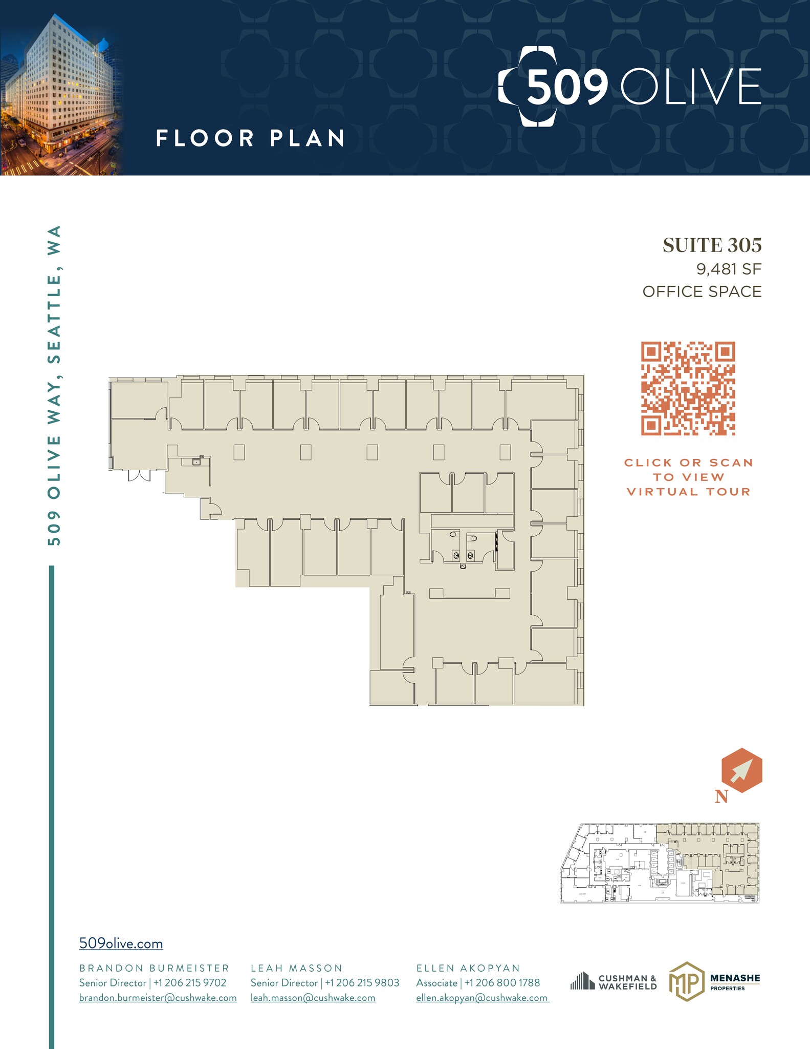 509 Olive Way, Seattle, WA à louer Plan de site– Image 1 sur 1