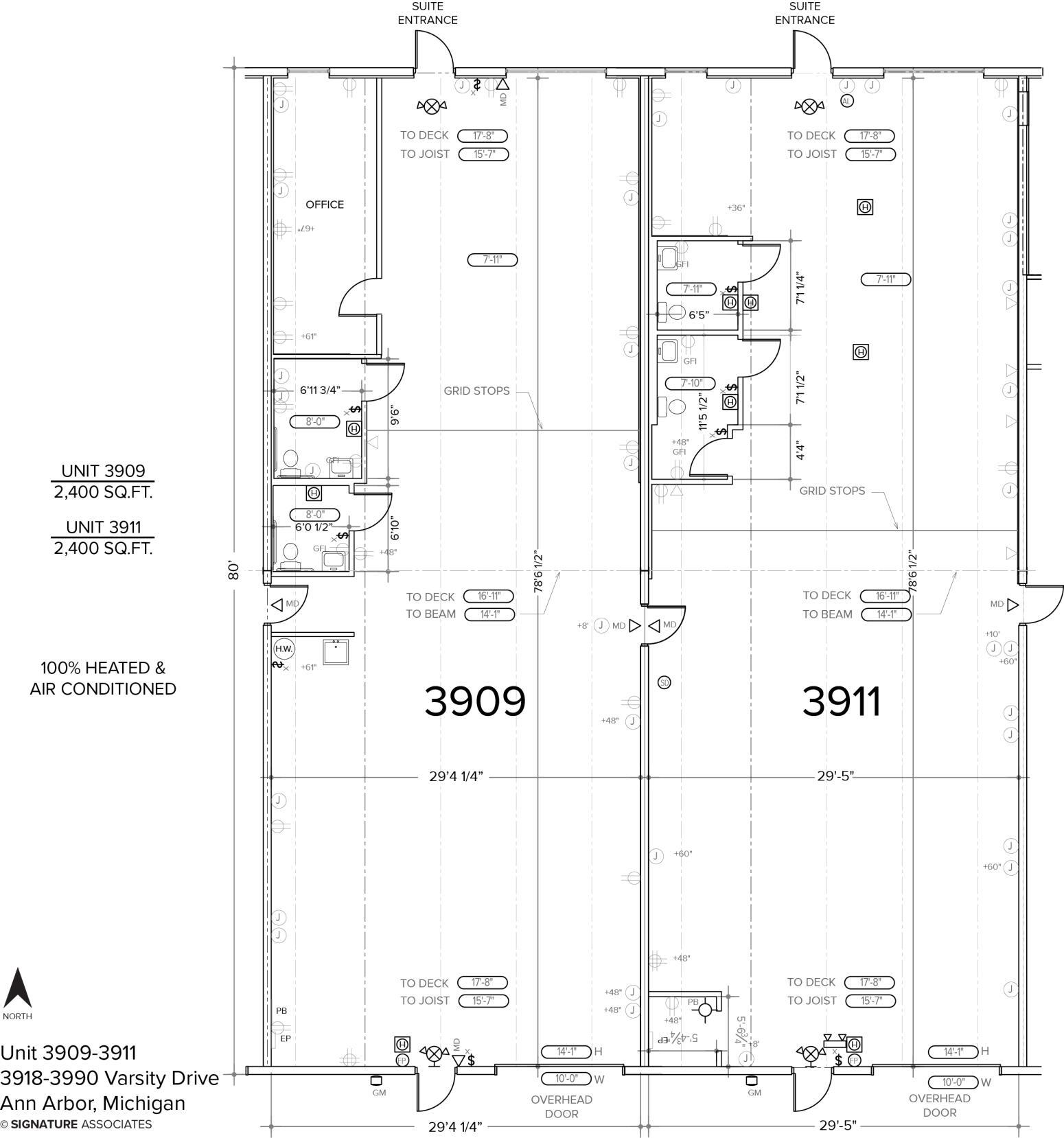 3901-3913 Varsity Dr, Ann Arbor, MI à louer Plan d’étage– Image 1 sur 3